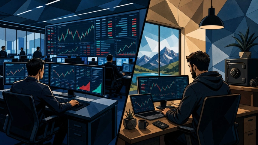 거래량 하락·상승 막대 옆 금속 토큰 / TokenPost.ai