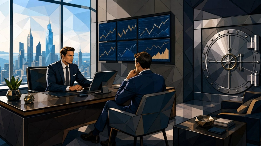 프라이빗 거래 데스크와 보안 금고가 있는 사무실 / TokenPost.ai