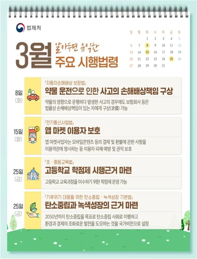 법제처 "3월부터 이렇게 달라집니다"