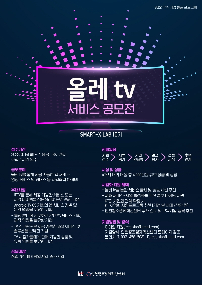KT-인천창조경제혁신센터, 우수 미디어 기업 발굴 협력