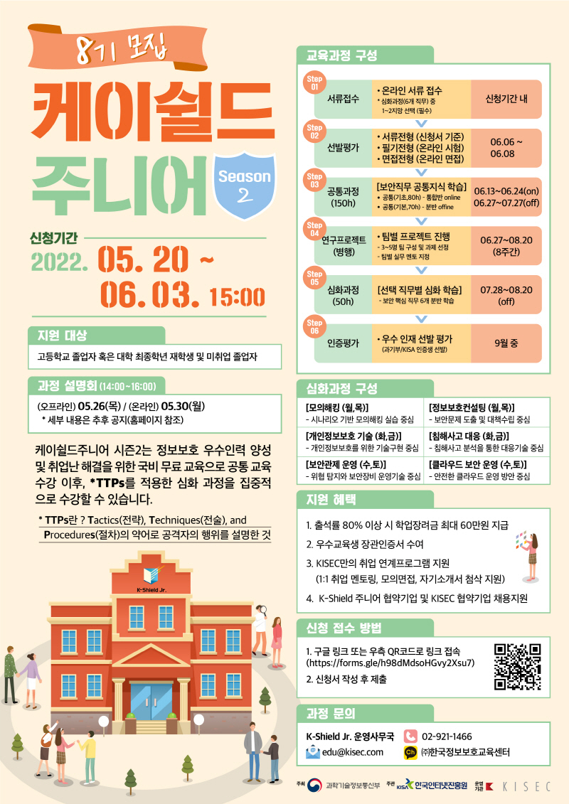 KISA, 'K-쉴드 주니어' 8기 교육생 모집