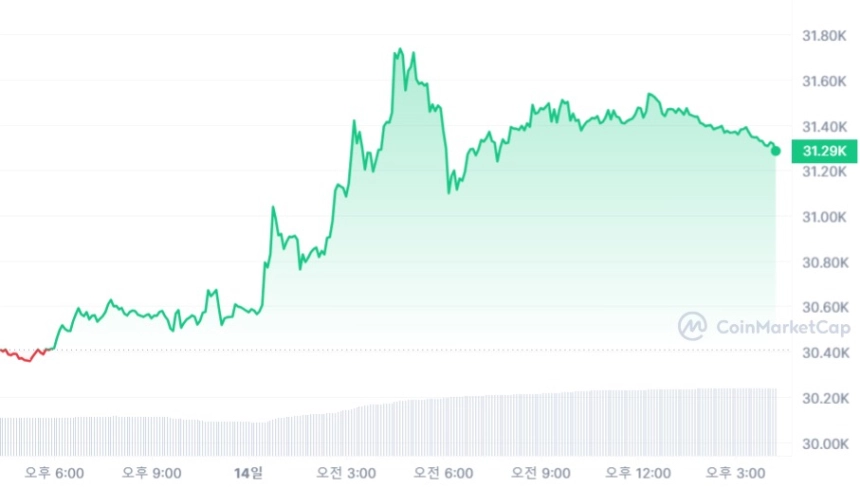 [마감 시세브리핑] 비트코인 3만1320 달러, 이더리움 2000 달러선...XRP 시총 4위 올라서