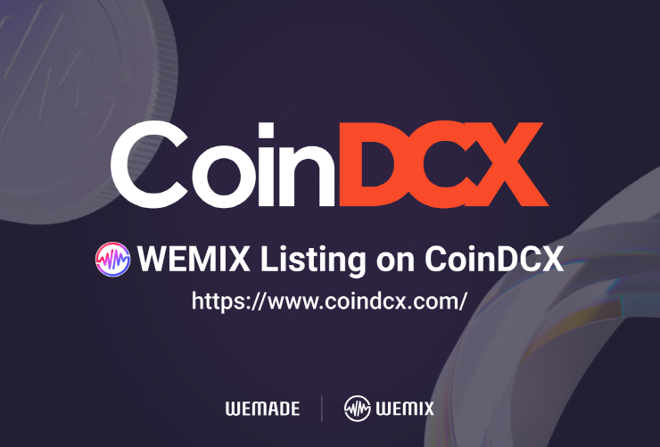 위메이드 위믹스, 인도 거래소 '코인DCX' 상장...법정 화폐 '루피'로 거래 가능