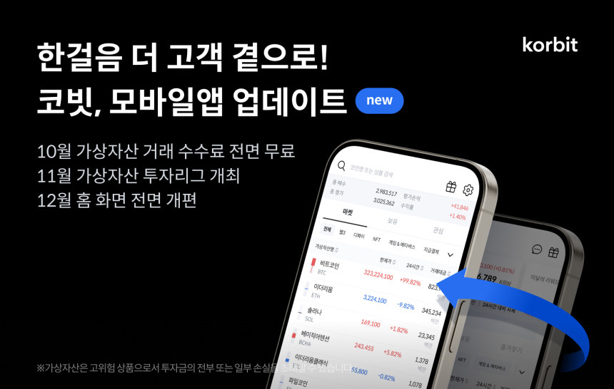 "나에게 최적화된 홈 화면"...코빗, 모바일 앱 9.0 업데이트