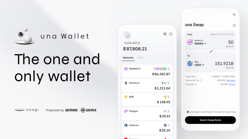위믹스, 여러 체인의 자산을 하나로 관리하는 ‘우나 월렛(una Wallet)’ 정식 출시