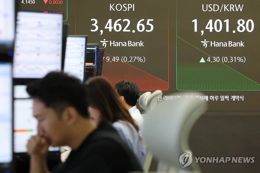 달러 강세·반도체 부진에 코스피 하락…3,460선 무너져 / 연합뉴스