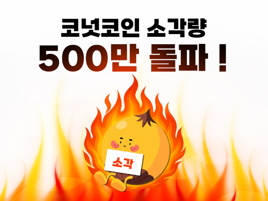 앱테크 코퀴즈의 코넛코인 소각 500만개 돌파 이미지. 제공=㈜대체불가능회사