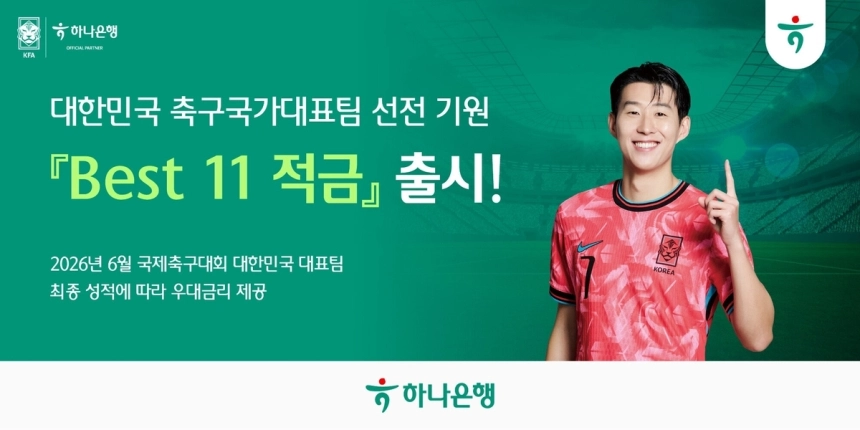 하나은행, 월드컵 성적 연동 '베스트 11' 적금 11% 금리 재출시 / 연합뉴스