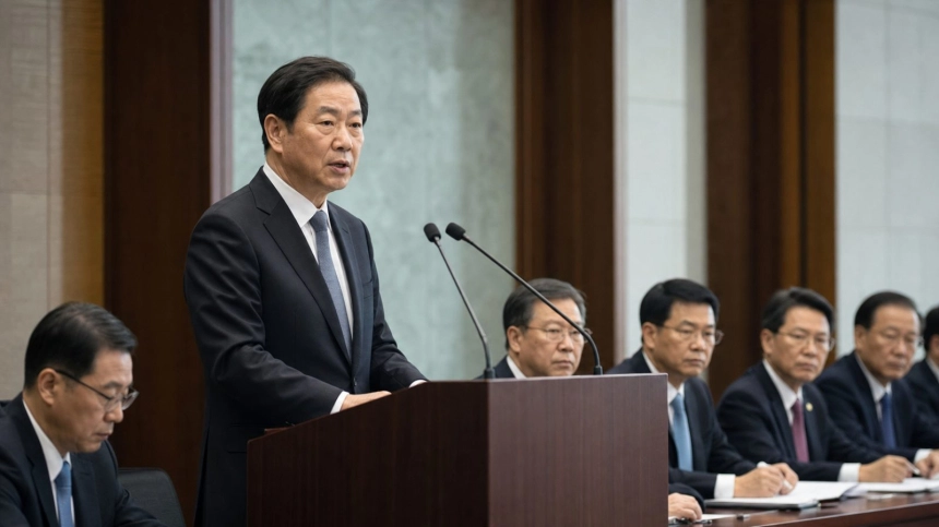 정부 회의에서 정책을 설명하는 장면 / TokenPost.ai