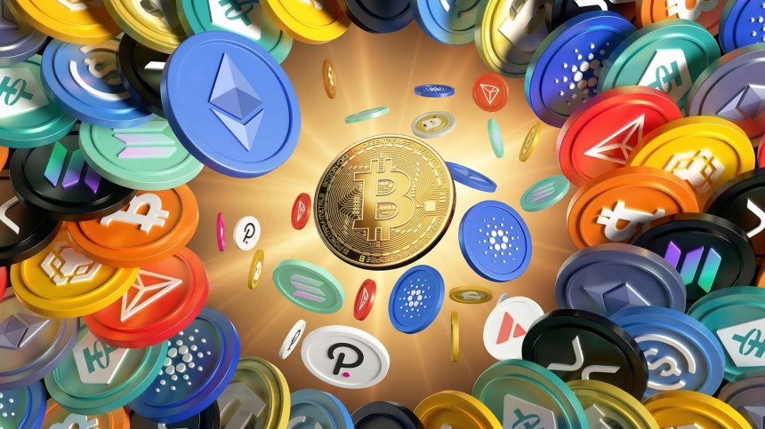 비트코인 중심의 다양한 암호화폐 코인