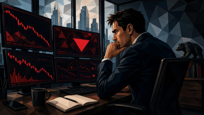 차트 앞에서 손실을 지켜보는 트레이더 / TokenPost.ai