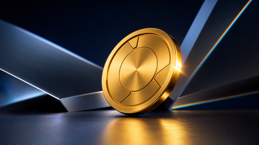 프리즘 사이에 놓인 금색 코인의 모습 / TokenPost.ai (coin)