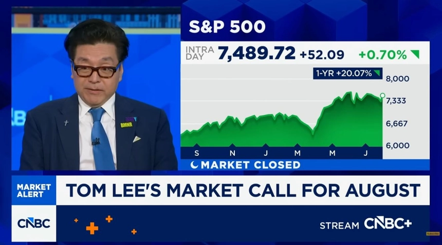 톰 리 펀드스트랫 캐피털 최고투자책임자(CIO) / CNBC 인터뷰 영상 갈무리
