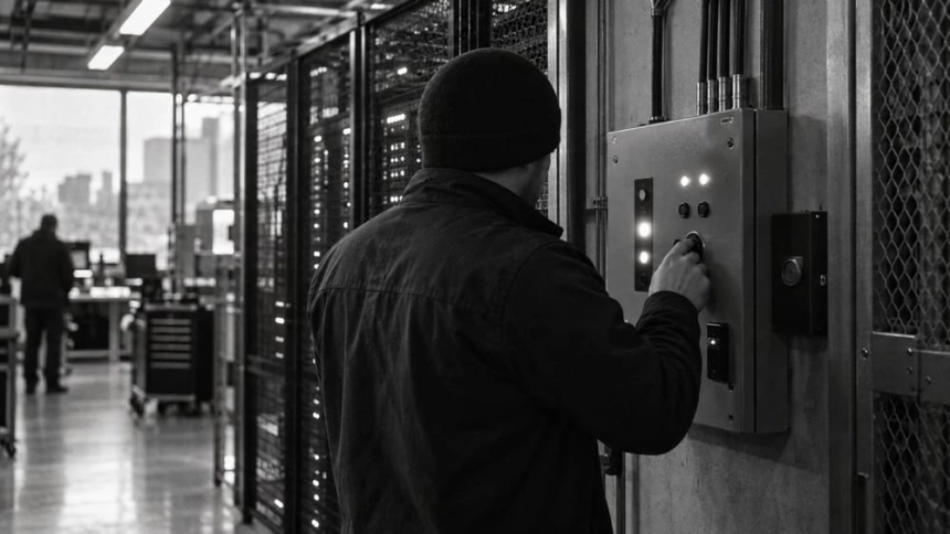 금융기관 보안 구역의 권한 승인 단말 모습 / TokenPost.ai