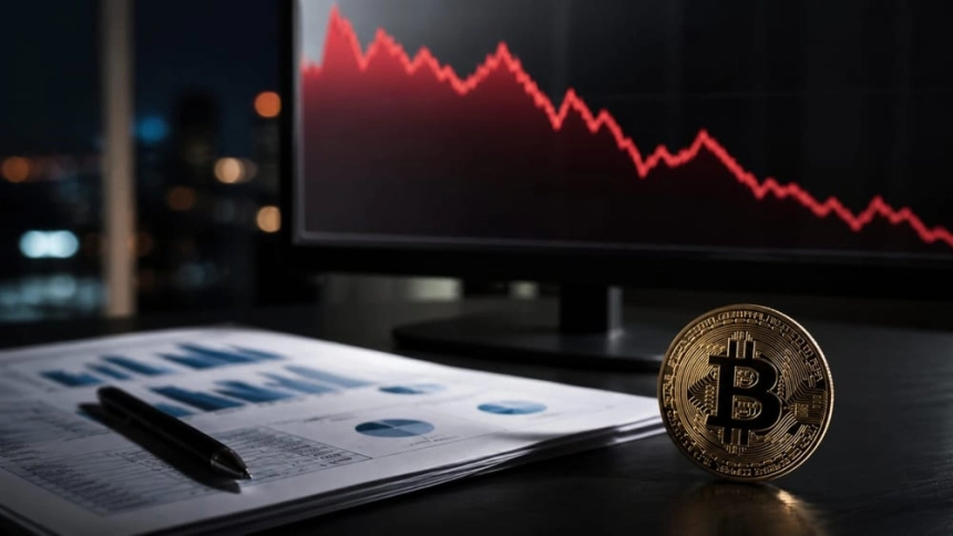 금속 선반 위 비트코인 코인과 증서 묶음 / TokenPost.ai