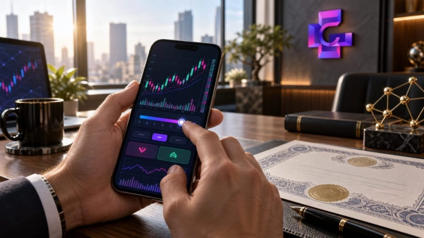 토큰화 증권 거래 화면을 조작하는 손 / TokenPost.ai